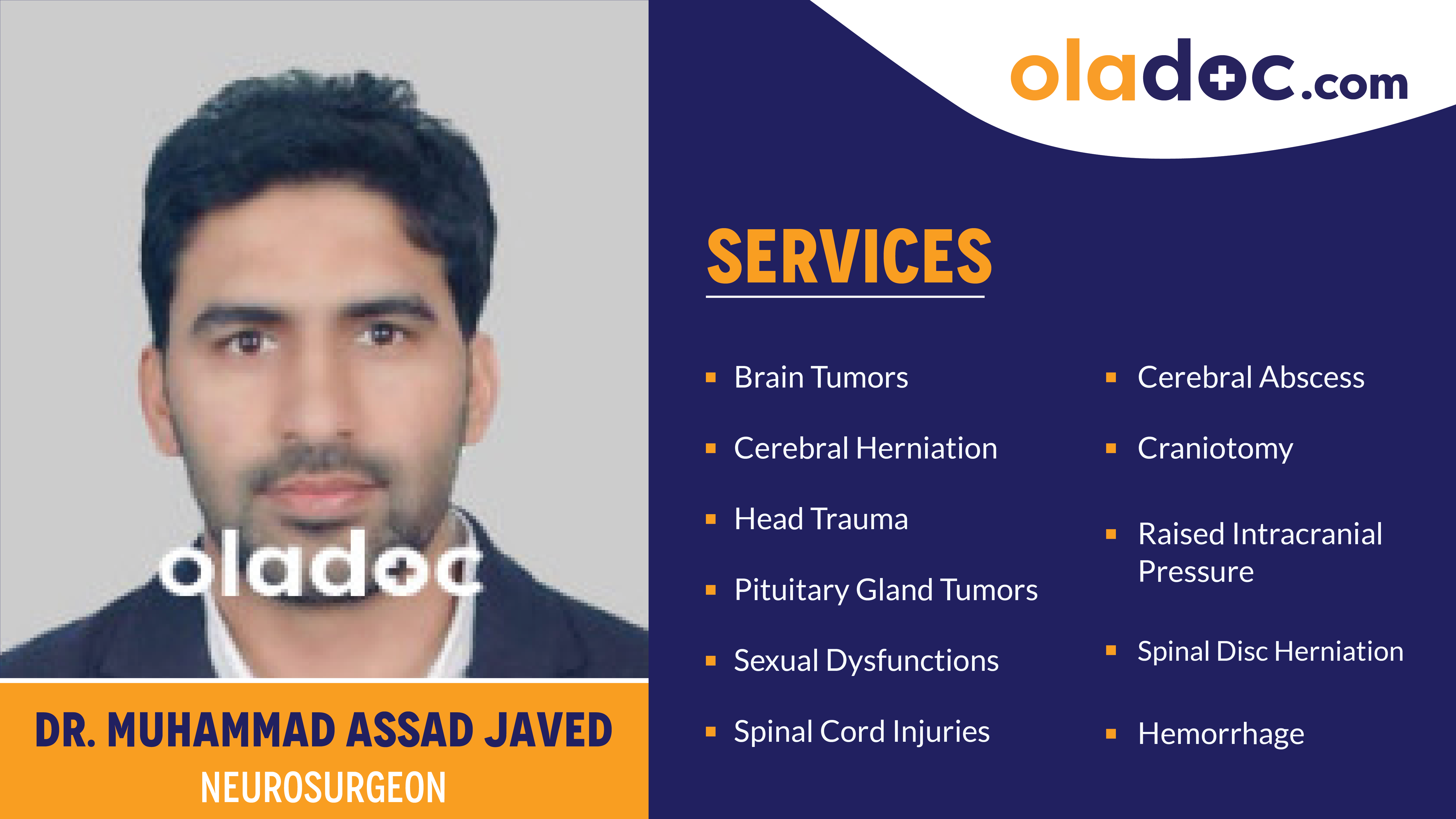 Services provided by Dr.Muhammad Assad Javed